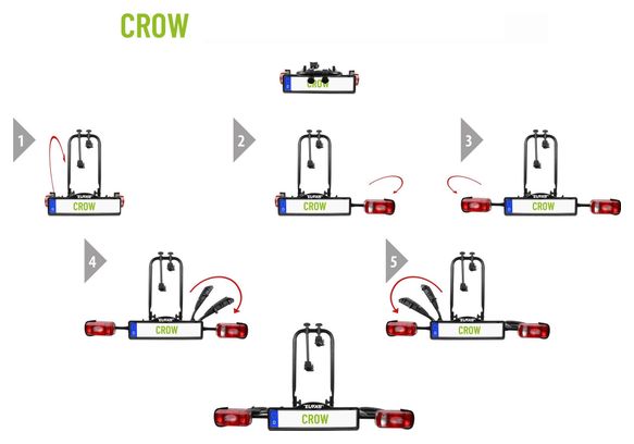 Porte-vélos 2 vélos sur attelage CROW - EUFAB