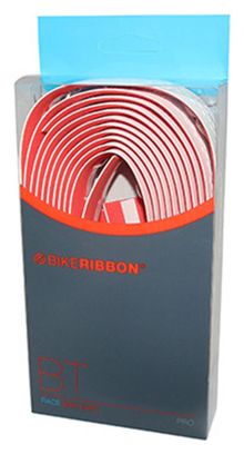 Ruban de guidon Bike Ribbon drop blanc-rouge