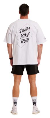 Camiseta de manga corta Z3rod Oversize Swim Bike Run blanca para hombre