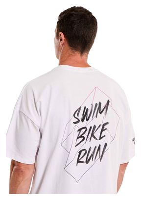 Camiseta de manga corta Z3rod Oversize Swim Bike Run blanca para hombre