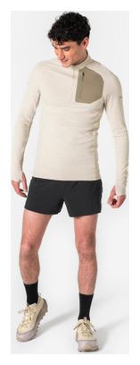Kiprun 1/2 Zip Run 900 Warm Langarm-T-Shirt für Herren, beige