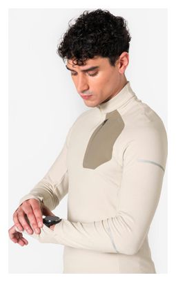 Kiprun 1/2 Zip Run 900 Warm Langarm-T-Shirt für Herren, beige
