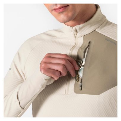 Kiprun 1/2 Zip Run 900 Warm Langarm-T-Shirt für Herren, beige