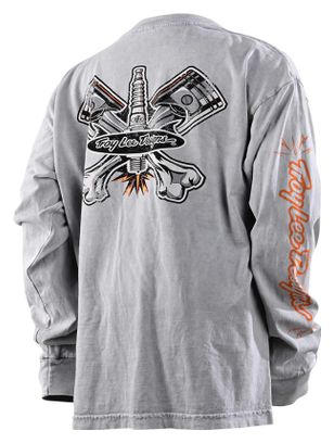 Long Sleeve T-Shirt Troy Lee Designs Child Pistonbone Grey
