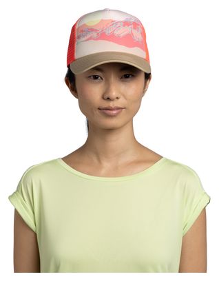 Cappellino Buff Trucker Corallo/Beige