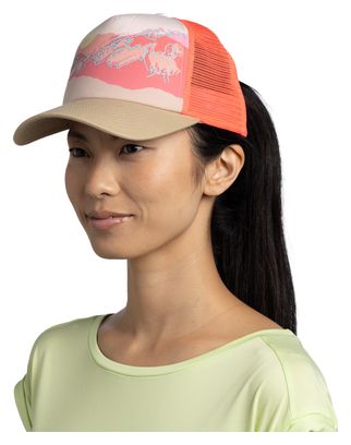 Cappellino Buff Trucker Corallo/Beige