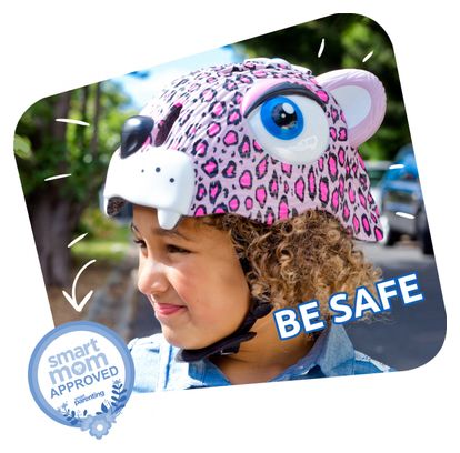 Casque de Vélo pour enfants | Léopard Rose | Crazy Safety | Certifié EN1078