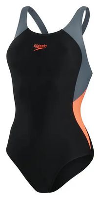 Einteiliger Damen Muscleback Badeanzug Schwarz