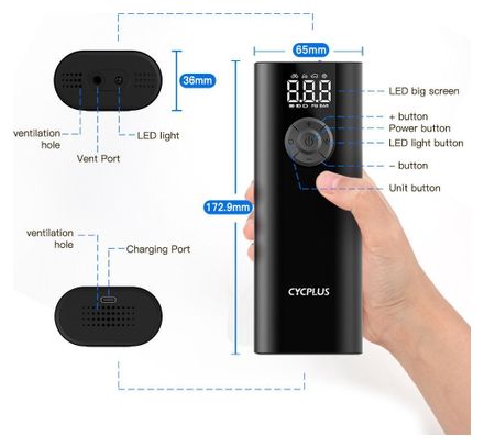 Pompe à Vélo Électrique Portable 150 PSI - Mini Pompe Auto-Stop Avec Écran Digital & Batterie Rechargeable - Pour VTT, VAE, BMX