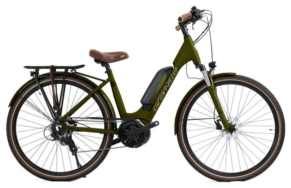 Granville E-Urban 30 Bicicletta elettrica da città unisex Shimano Tourney/Altus 7S 400 Wh 700 mm Army Green Matt 2023