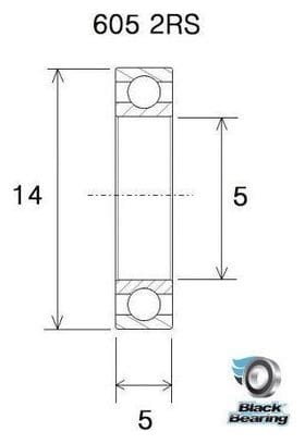 Roulement B3 - BLACKBEARING - 605-2rs