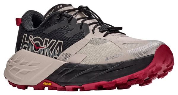 Scarpe da trail Hoka Speedgoat 7 GTX beige/nero da uomo