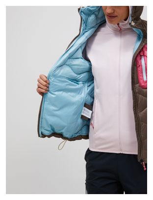 Peak Performance Helium Utility Hoody donsjack grijs/roze voor dames