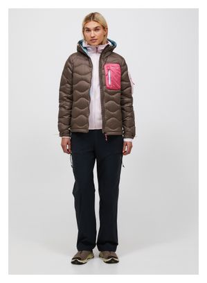 Peak Performance Helium Utility Hoody donsjack grijs/roze voor dames