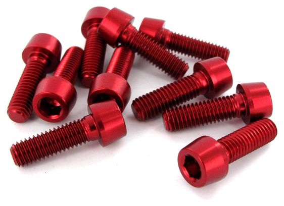 MSC M5x16mm Bolts 7075 Alloy - Red x10