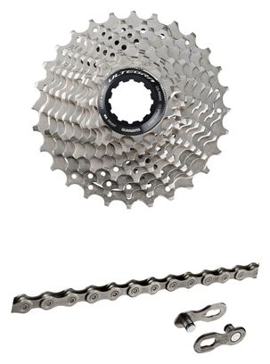 Pack Casete Shimano Ultegra  CS-R8000 11 Velocidades 11-32 + Cadena Shimano XT/Ultegra HG701 Quick Link 11 Velocidades 116 Eslabones