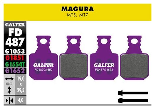Paar Magura MT5/MT7 E-BIKE Galfer Semi Metal Remblokken