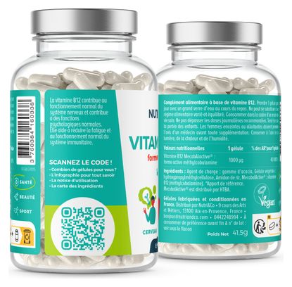 Vitamine B12 Vegan - Energie - 120 gélules