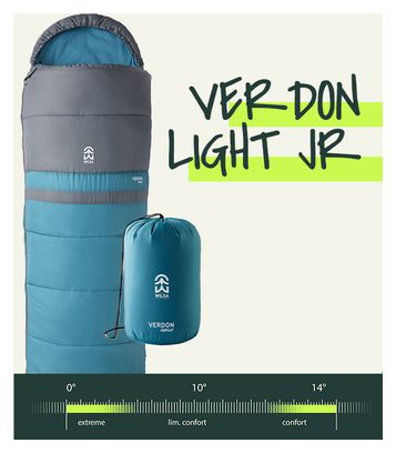 Sac de Couchage Loisir Verdon Lite Junior Gris et bleu Droit