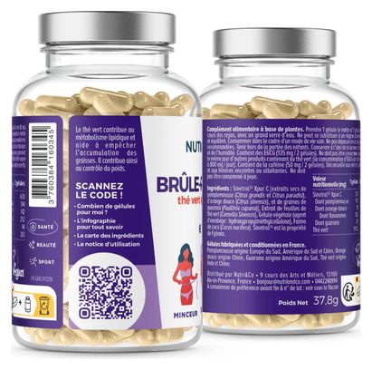 Brûle-Graisse - Naturel avec thé vert et agrumes - 60 gélules
