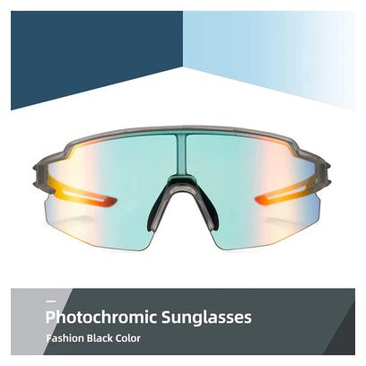 Lunettes de cyclisme photochromiques Protection UV Verres orange - Noir