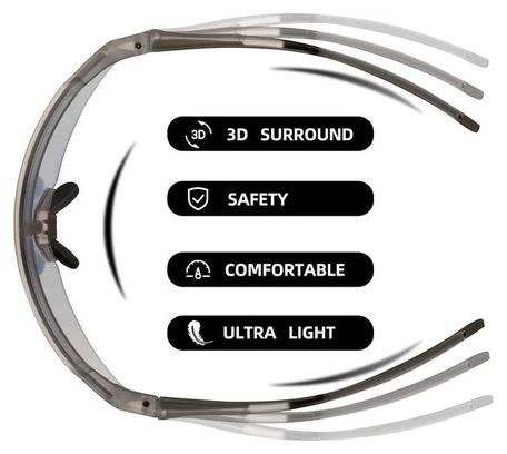 Lunettes de cyclisme photochromiques Protection UV Verres orange - Noir