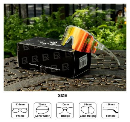 Lunettes de cyclisme photochromiques Protection UV Verres orange - Noir