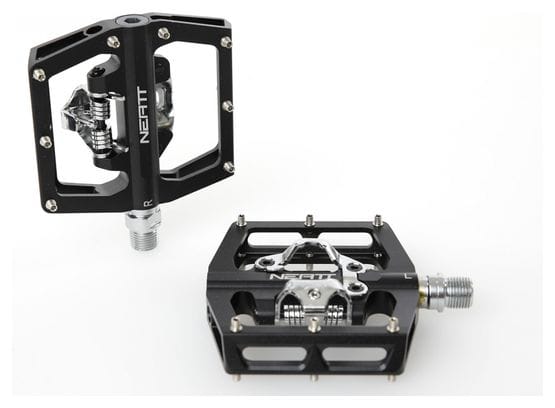 Neatt Single Side Clipless Pedals with Cages SPD Black