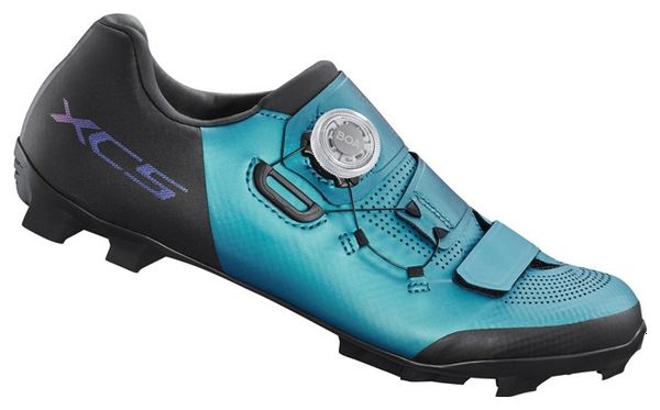 Pair of Shimano XC502 Women's MTB Shoes Ocean Green