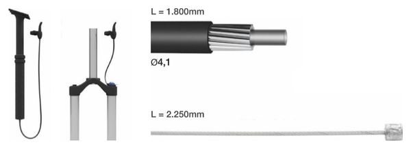 Elvedes Kabel- und Mantel-Kit für 2250 mm Teleskop-Sattelstütze