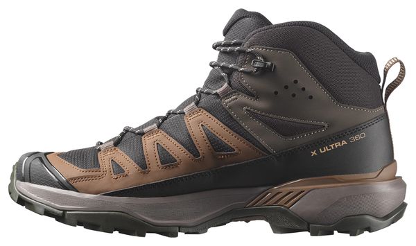 Salomon X Ultra 360 Mid GTX Hiking Shoes, Black/Brown, Men's