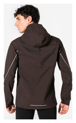 Veste Imperméable Kiprun Rain Run Flow Marron Foncé Homme