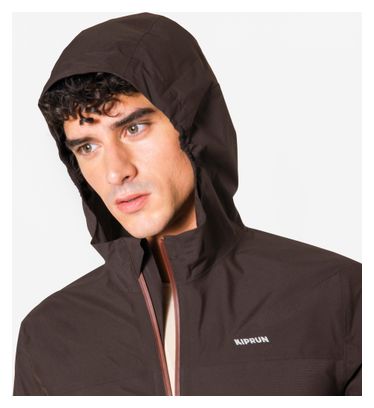 Veste Imperméable Kiprun Rain Run Flow Marron Foncé Homme