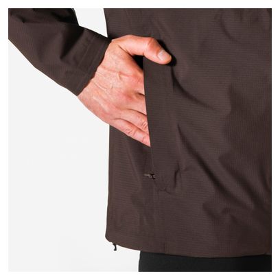 Veste Imperméable Kiprun Rain Run Flow Marron Foncé Homme