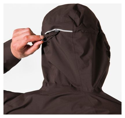 Veste Imperméable Kiprun Rain Run Flow Marron Foncé Homme