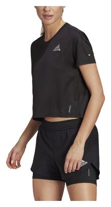 Adidas Women&#39;s Run Prime Blue Black Short Sleeve Jersey