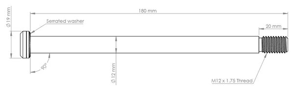Burgtec MTB Rear Axle 180 x 12 mm | M12x1.75 | Black