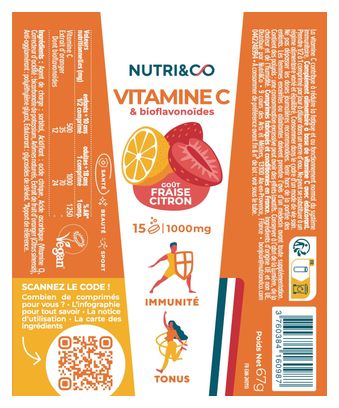 Lot de 3 Vitamine C - 3 x 15 comprimés