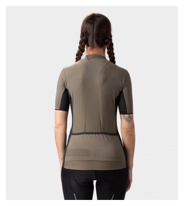 Maglia manica corta da donna Alé Color Block verde oliva