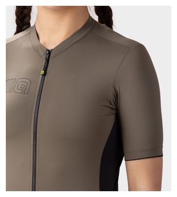 Maglia manica corta da donna Alé Color Block verde oliva