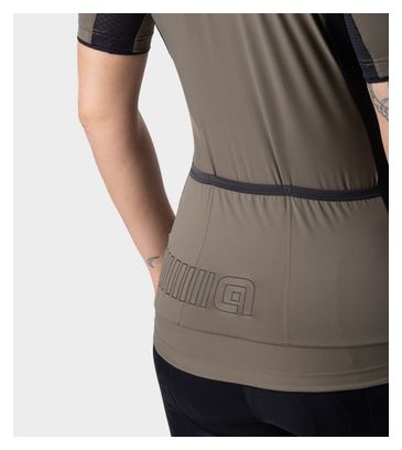 Maglia manica corta da donna Alé Color Block verde oliva