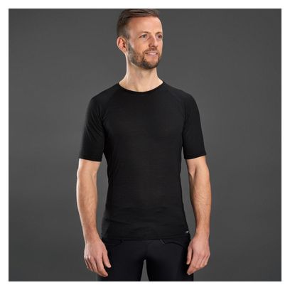 GripGrab Merino Polyfibre Short Sleeve Winter Under Shirt Black