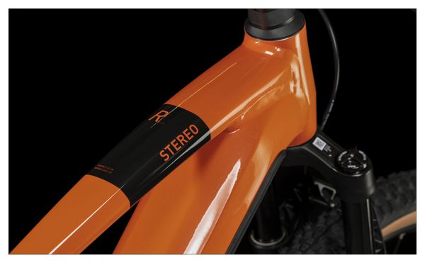 Cube Stereo Hybrid 120 Race 750 Elektrische Volledig Geveerde MTB Shimano Deore XT 12S 750 Wh 29'' Spark Orange 2024