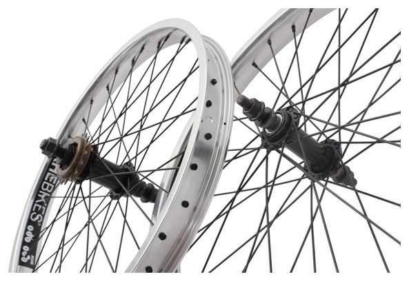 Paire de roues BMX KHE PRISM 20 pouces argent
