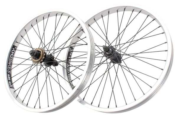 Paire de roues BMX KHE PRISM 20 pouces argent