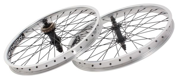 Paire de roues BMX KHE PRISM 20 pouces argent