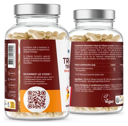 Tribulus Terrestris - 90% Saponines - 120 gélules