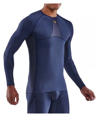 Maillot Skins Series-5 Manga Larga Azul Oscuro