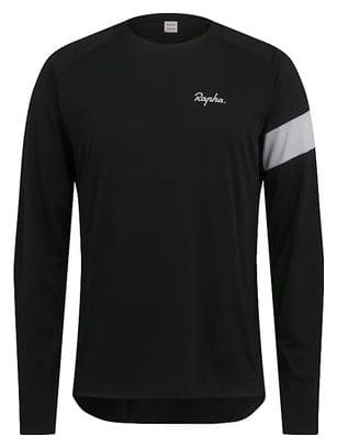 Rapha Trail Long Sleeve Technical T-Shirt Black / Grey