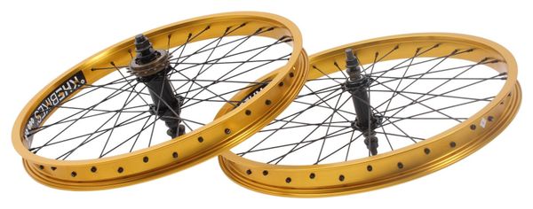 Paire de roues BMX KHE PRISM 20 pouces or